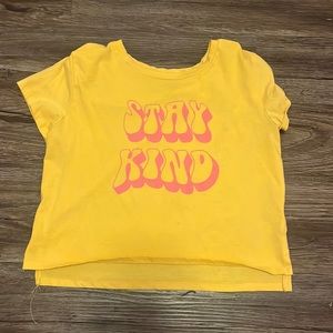 Yellow and pink stay kind tee